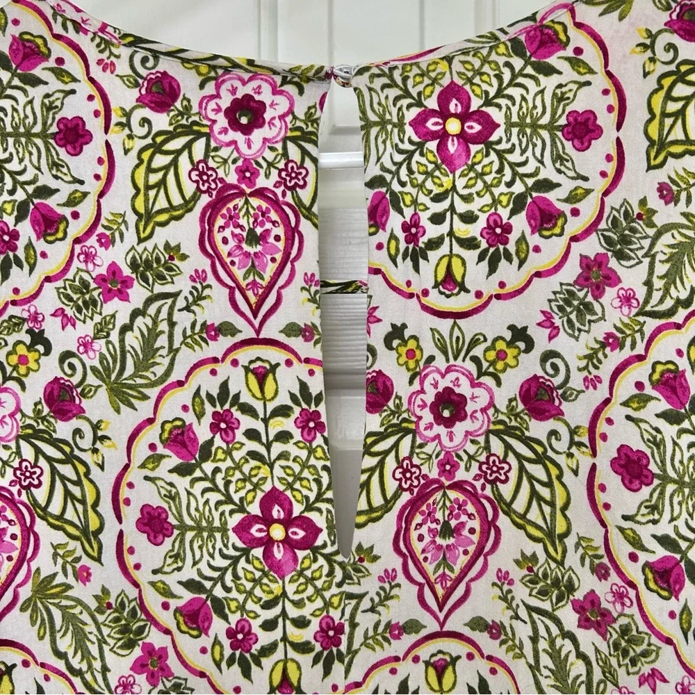 Torrid Pink Floral Keyhole Neckline Challis Skater Dress Size 4X - Picture 9 of 16